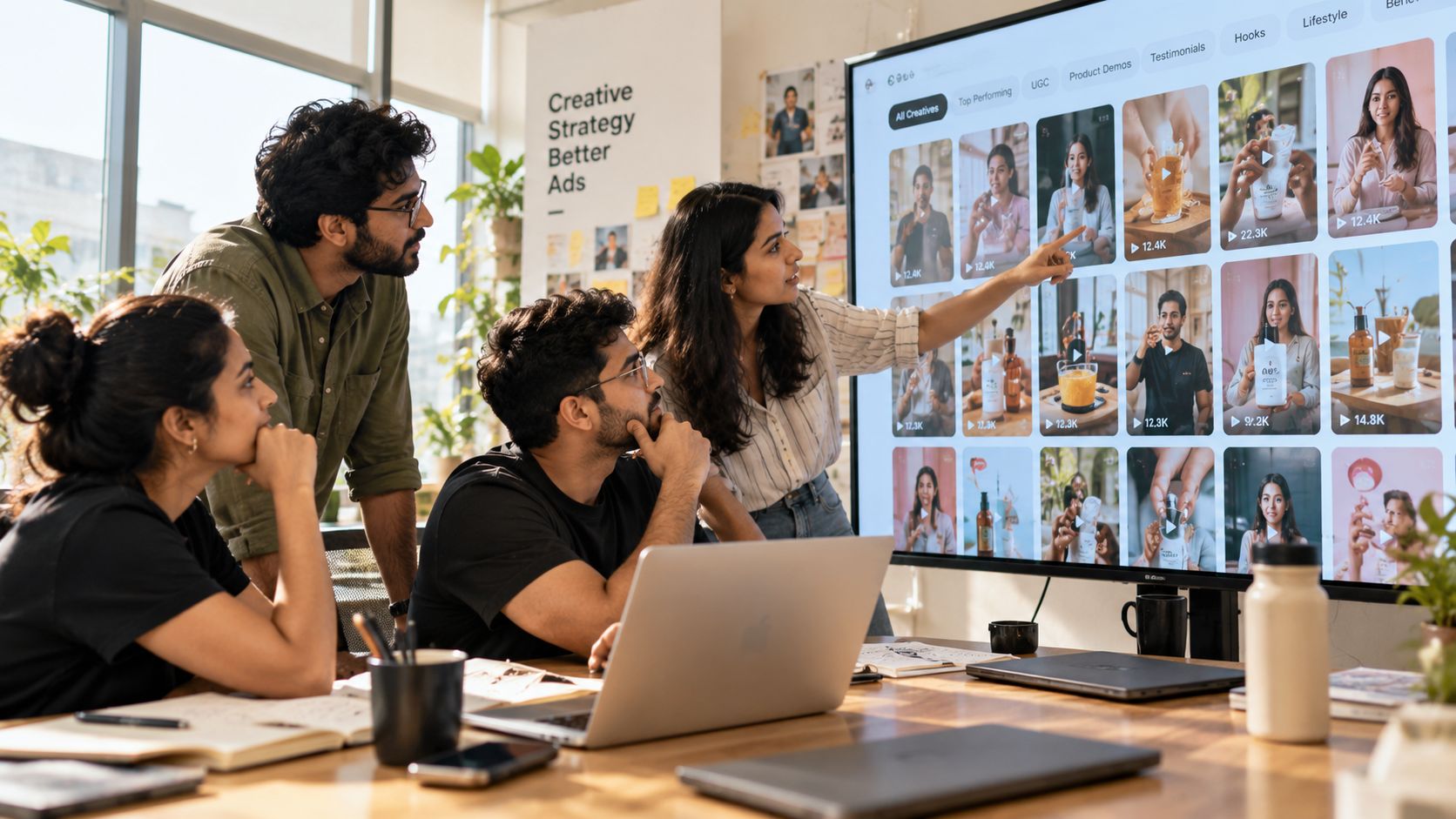 The Bigtam team reviewing a wall of decoded ads